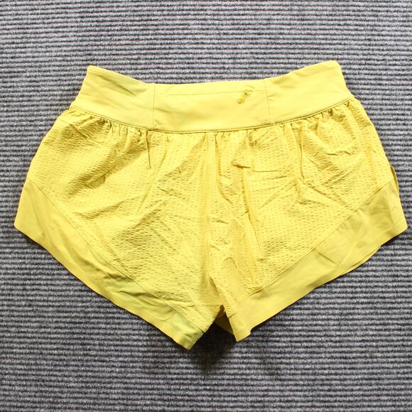 Lululemon Running Shorts Women's 4 Yellow Mesh Lined Z4 - Picture 2 of 6